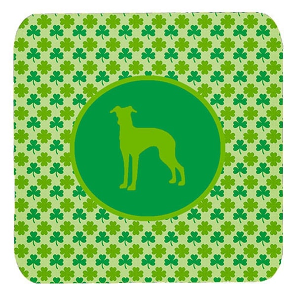 Carolines Treasures Italian Greyhound Lucky Shamrock Foam Coasters- Set of 4 - SDK1102-C-FC