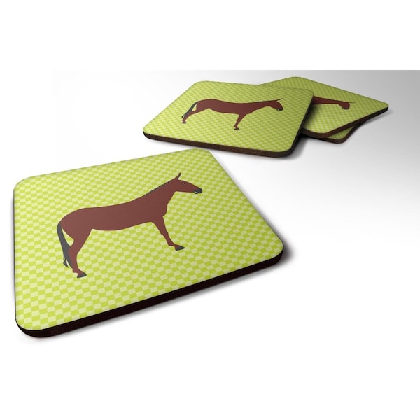 Carolines Treasures Hinny Horse Donkey Green Foam Coaster, Set of 4 - BB7676FC