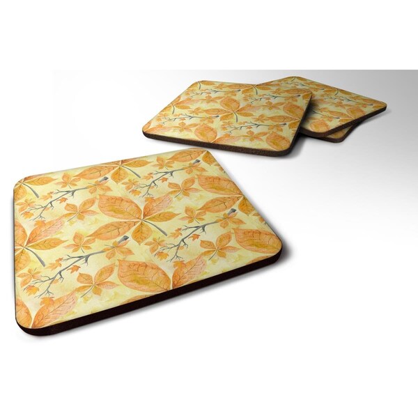Carolines Treasures Fall Leaves and Branches Foam Coaster, Set of 4 - BB7495FC