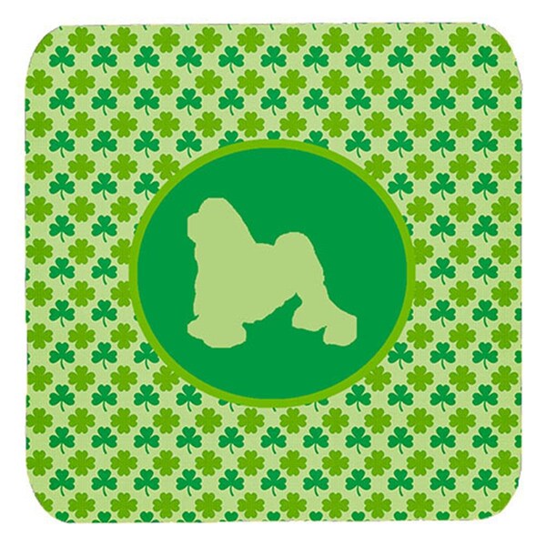 Carolines Treasures Lowchen Lucky Shamrock Foam Coasters- Set of 4 - SDK1140-C-FC