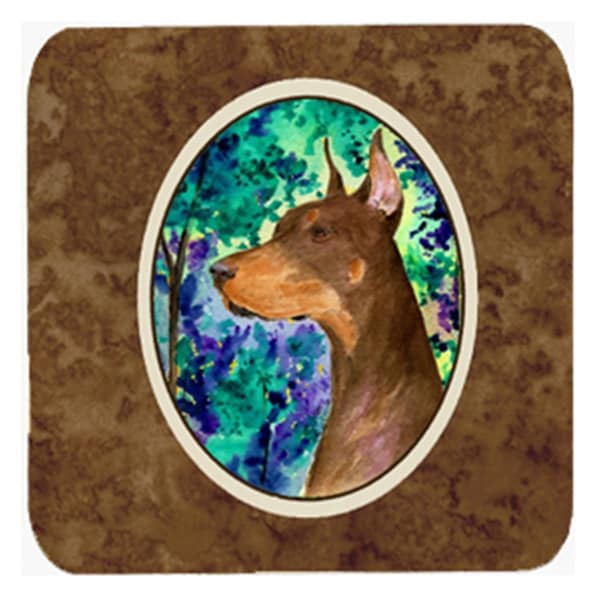 Carolines Treasures Doberman Foam Coasters - Set of 4- 3.5 x 3.5 In. - SS8457FC