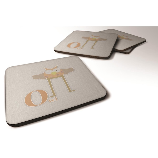 Carolines Treasures Alphabet O For Owl Foam Coasters - Set of 4 - BB5740FC