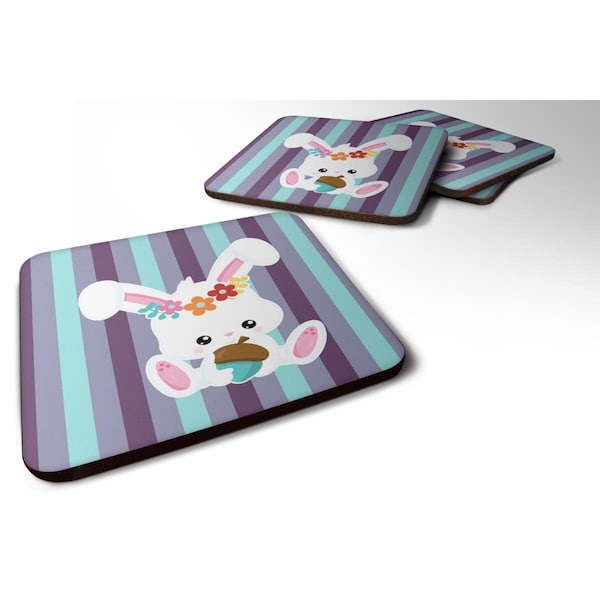 Carolines Treasures Bunny Rabbit Foam Coasters - Set of 4 - BB6790FC