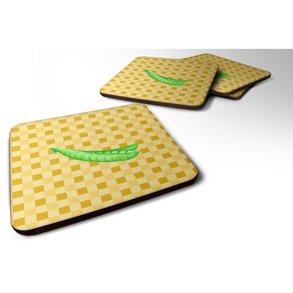 Carolines Treasures Peas on Basketweave Foam Coasters - Set of 4 - BB7207FC