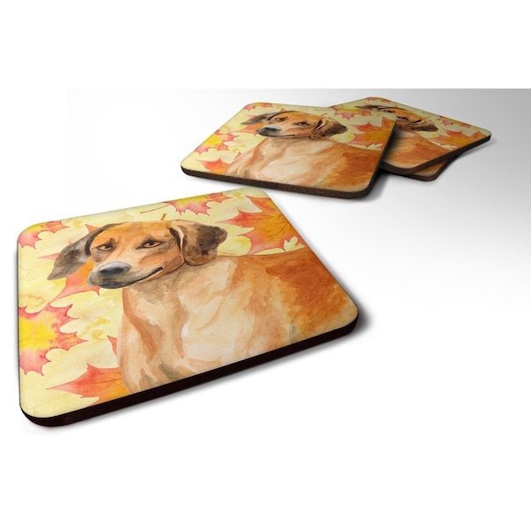 Carolines Treasures Rhodesian Ridgeback Fall Foam Coaster, 3.5 x 3.5 in. - Set of 4 - BB9937FC