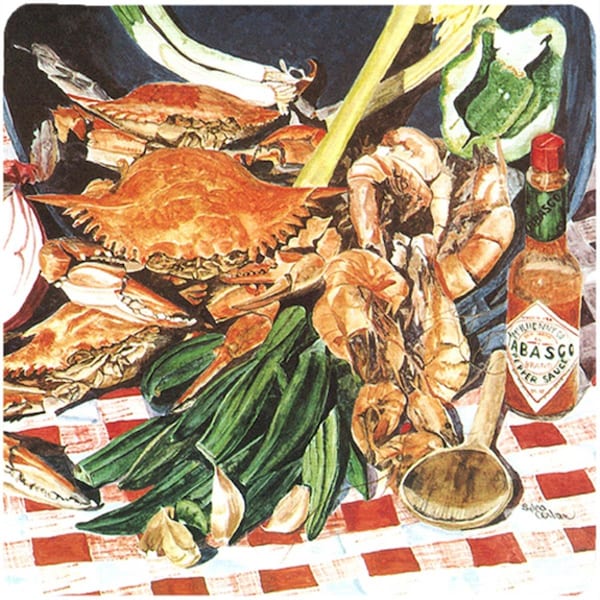 Carolines Treasures Crab Boil Foam Coasters - Set of 4- 3.5 x 3.5 In. - 8537FC