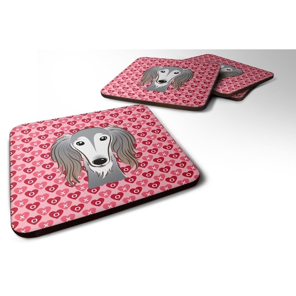 Carolines Treasures Saluki Hearts Foam Coasters - Set of 4 - BB5299FC