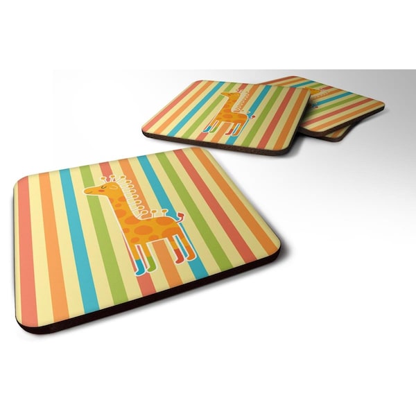 Carolines Treasures Giraffe in Socks Foam Coasters - Set of 4 - BB6747FC