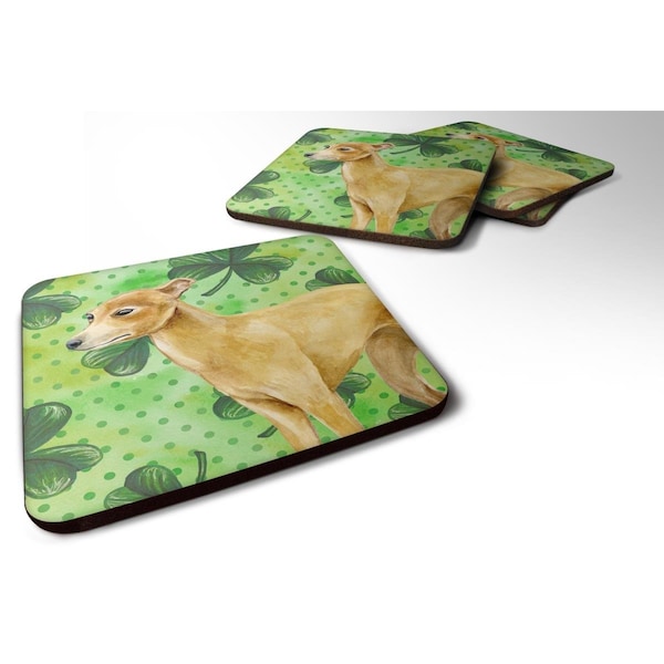 Carolines Treasures Italian Greyhound St.Patricks Foam Coaster, 3.5 x 3.5 in., 4PK - BB9872FC