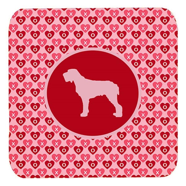 Carolines Treasures Italiano Spinone Valentine Hearts Foam Coasters, 3.5 x 3.5 in., 4PK - SDK1059-A-FC