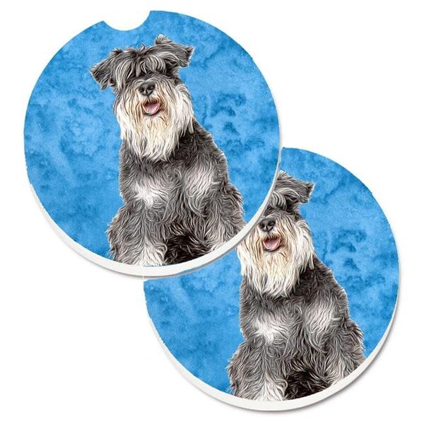 Carolines Treasures Carolines Treasures KJ1228BUCARC Blue Schnauzer Set of 2 Cup Holder Car Coaster - KJ1228BUCARC