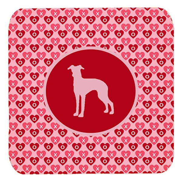 Carolines Treasures Italian Greyhound Valentine Hearts Foam Coasters, 3.5 x 3.5 in., 4PK - SDK1102-A-FC