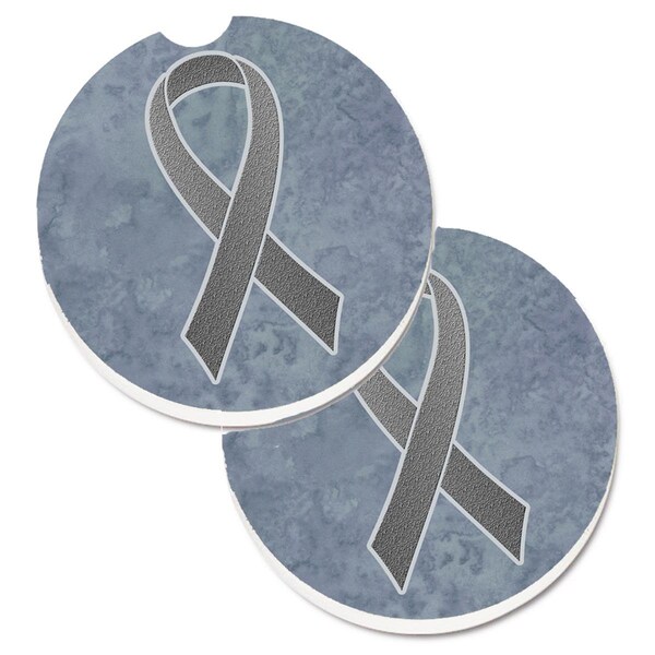 Carolines Treasures Grey Ribbon for Brain Cancer Awareness Cup Holder Car Coaster, 2PK - AN1211CARC