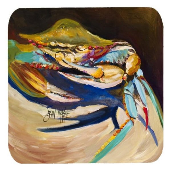 Carolines Treasures Crab To Claw Up Crab Foam Coasters- Set of 4 - JMK1258FC