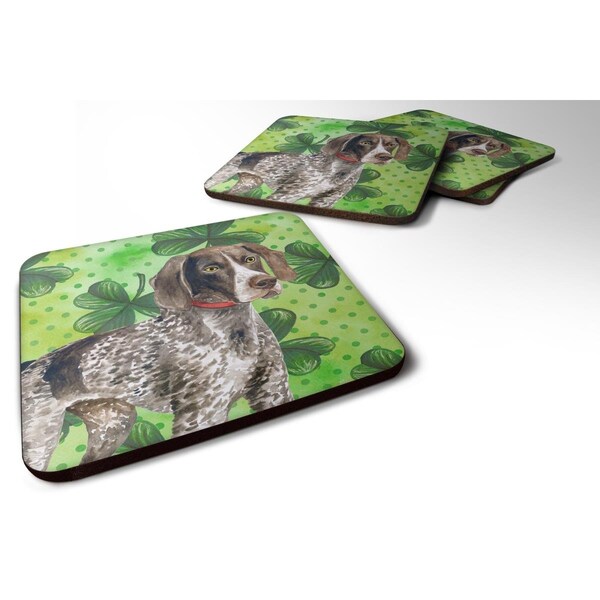 Carolines Treasures German Shorthaired Pointer St Patricks Foam Coaster - Set of 4 - BB9815FC