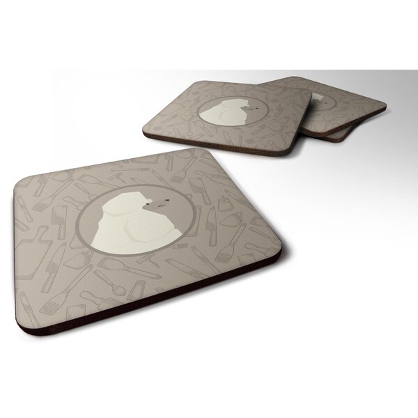 Carolines Treasures Poodle in the Kitchen Foam Coasters - Set of 4 - CK2203FC