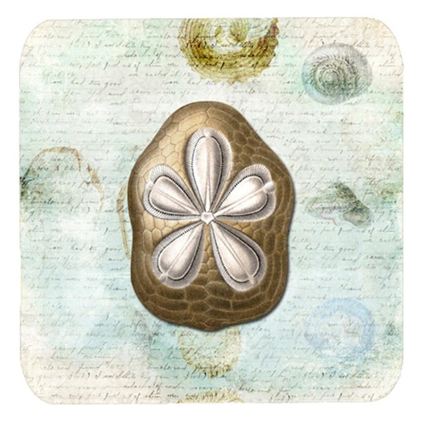 Carolines Treasures Sand Dollar Foam Coasters - Set of 4- 3.5 x 3.5 In. - SB3027FC