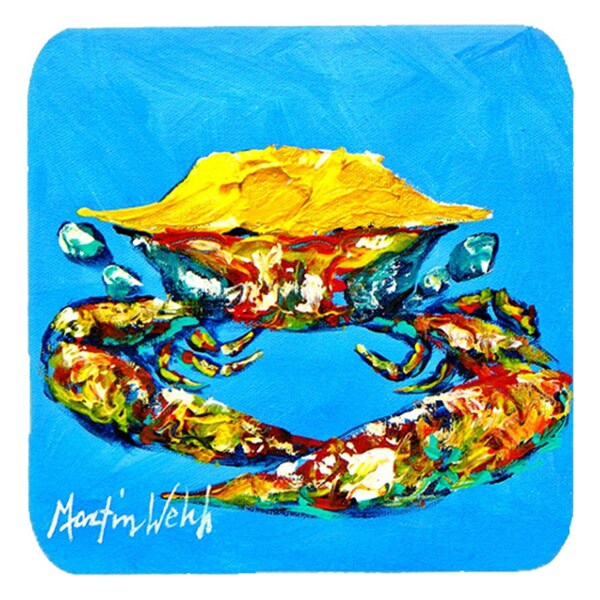 Carolines Treasures Crab Baby Blue Foam Coasters- Set of 4 - MW1003FC