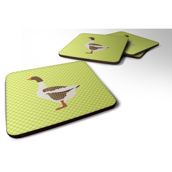 Carolines Treasures Pomeranian Rogener Goose Green Foam Coaster, Set of 4 - BB7729FC