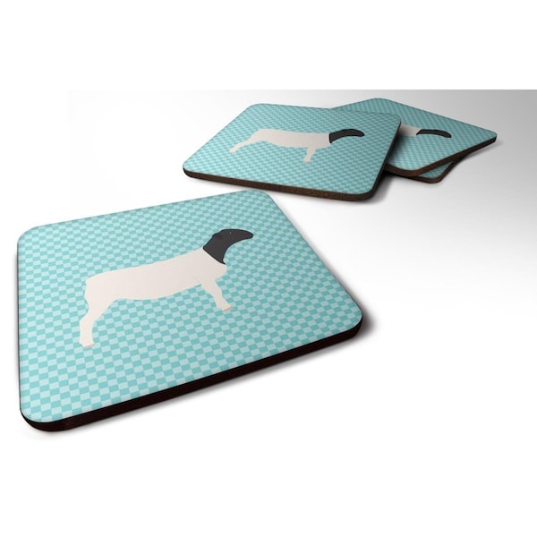 Carolines Treasures Dorper Sheep Blue Check Foam Coaster, Set of 4 - BB8152FC