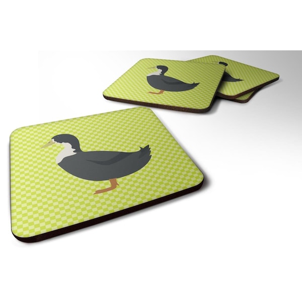 Carolines Treasures Blue Swedish Duck Green Foam Coaster, Set of 4 - BB7688FC