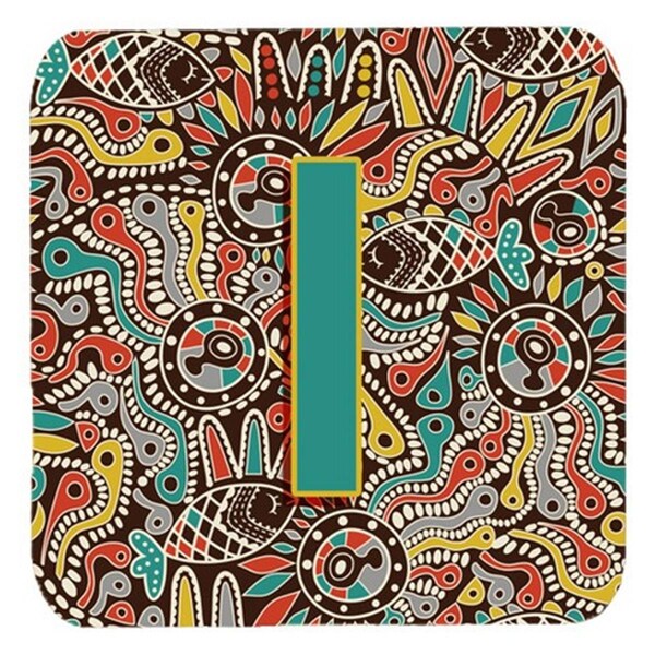 Carolines Treasures Letter I Retro Tribal Alphabet Initial Foam Coasters- Set of 4 - CJ2013-IFC