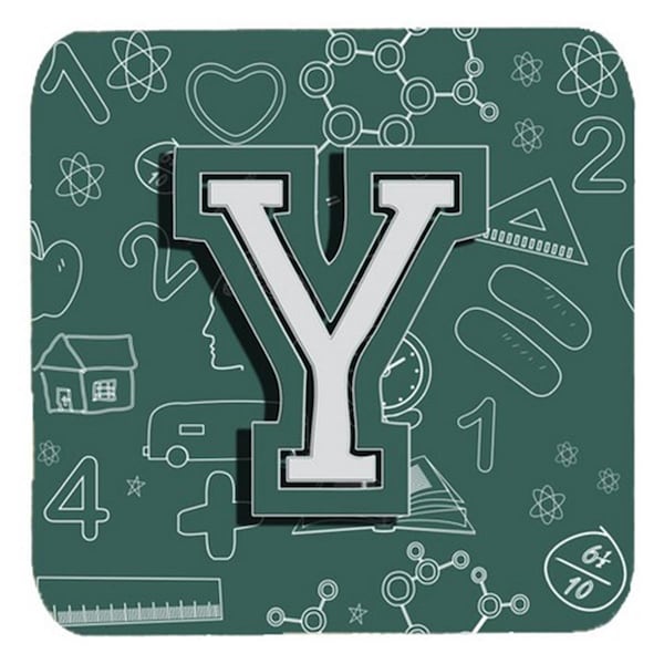 Carolines Treasures Letter Y Back To School Initial Foam Coasters- Set of 4 - CJ2010-YFC
