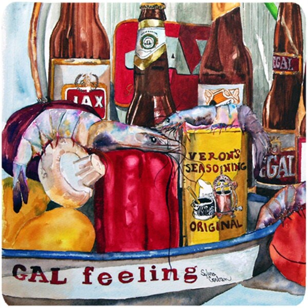 Carolines Treasures 3.5 x 3.5 in. Verons and New Orleans Beers Foam Coasters- Set of 4 - 1010FC