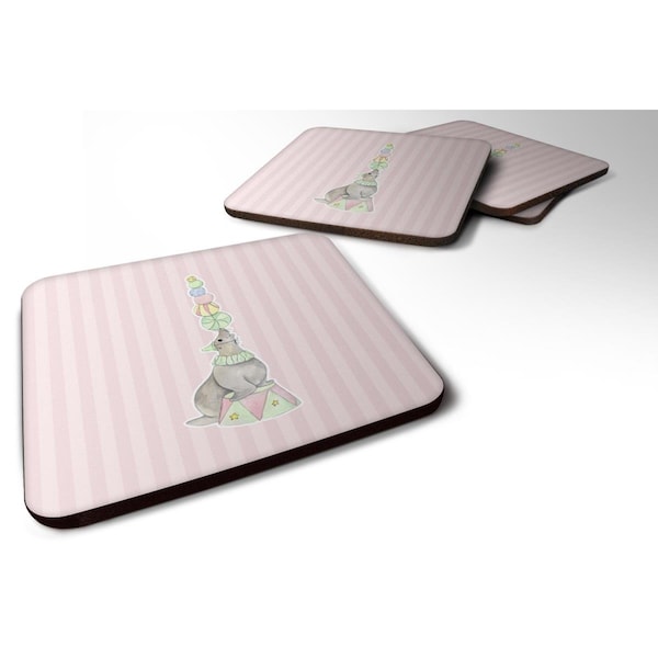 Carolines Treasures Circus Seal Foam Coasters - Set of 4 - BB6858FC