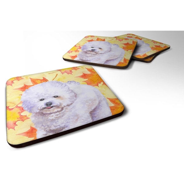 Carolines Treasures Bichon Frise Fall Foam Coaster, 3.5 x 3.5 in. - Set of 4 - BB9909FC