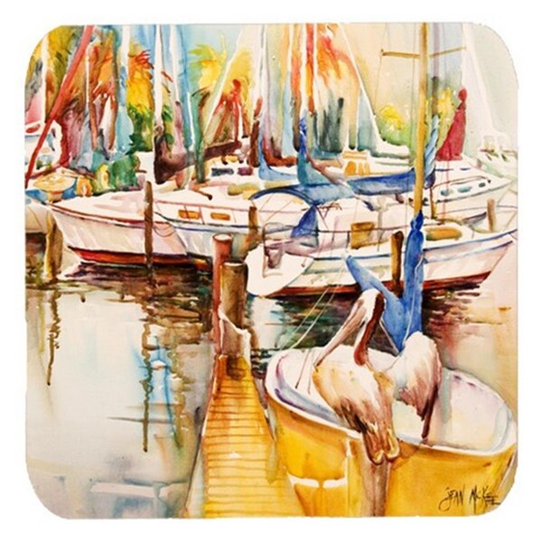 Carolines Treasures Pelicans And Sailboats Foam Coasters- Set of 4 - JMK1238FC