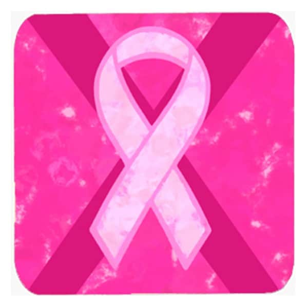 Carolines Treasures Breast Cancer Battle Flag Foam Coasters- Set of 4 - BC1001FC