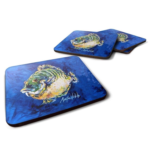 Carolines Treasures Blue Gill Foam Coasters - Set of 4 - MW1307FC