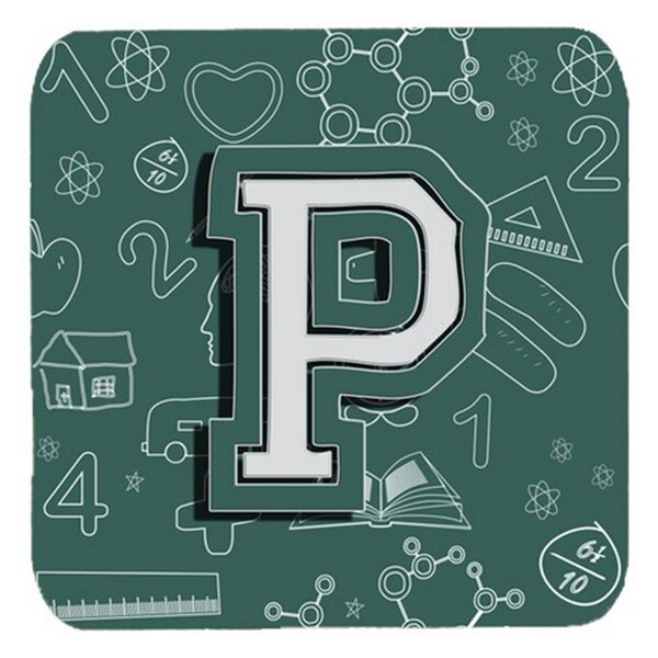 Carolines Treasures Letter P Back To School Initial Foam Coasters- Set of 4 - CJ2010-PFC