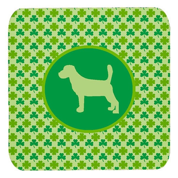 Carolines Treasures Beagle Lucky Shamrock Foam Coasters- Set of 4 - SDK1012-C-FC