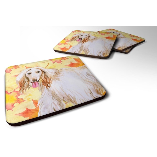 Carolines Treasures Afghan Hound Fall Foam Coaster, 3.5 x 3.5 in. - Set of 4 - BB9963FC
