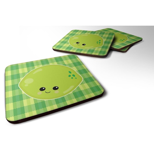 Carolines Treasures Lime Face Foam Coasters - Set of 4 - BB6988FC
