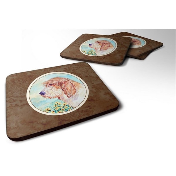Carolines Treasures Petit Basset Griffon Vendeen Foam Coaster, 3.5 x 0.25 x 3.5 in., 4PK - 7229FC