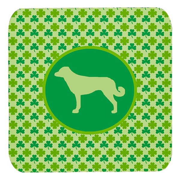 Carolines Treasures Anatolian Shepherd Lucky Shamrock Foam Coasters- Set of 4 - SDK1008-C-FC