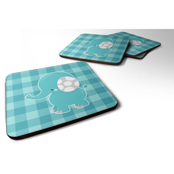 Carolines Treasures Striped Elephant Foam Coasters - Set of 4 - BB6841FC