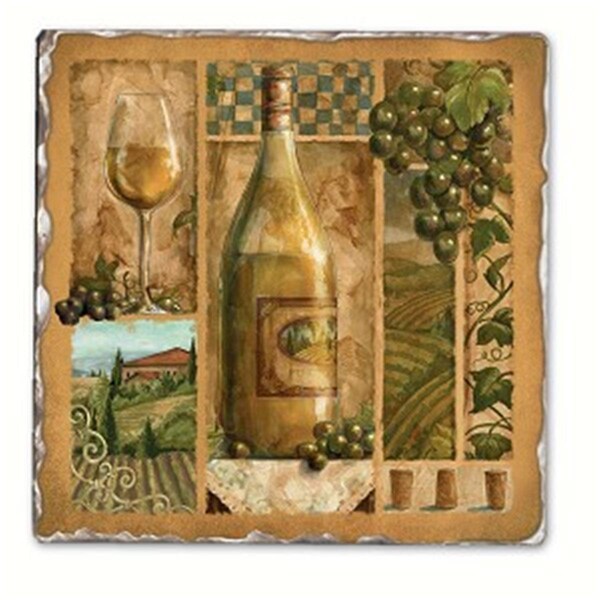 Counterart Counter Art  Italian Wine White Single Tumbled Tile Coaster - CART11951