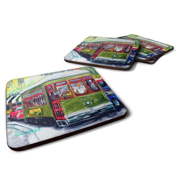 Carolines Treasures Streetcar Mid Summer Foam Coasters - Set of 4 - MW1338FC