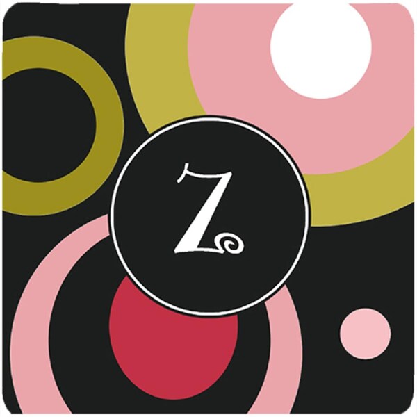 Carolines Treasures Monogram - Retro In Black Foam Coasters - Set of 4- 3.5 x 3.5 In. - AM1001-ZFC