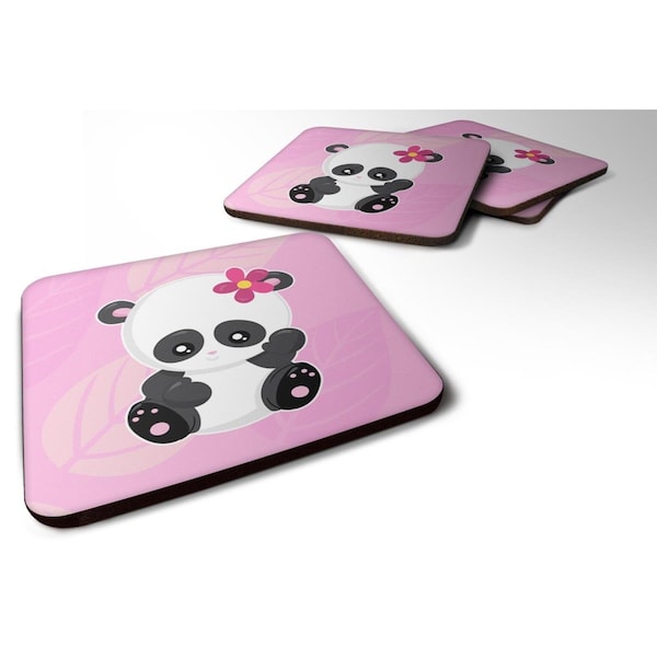 Carolines Treasures Hey Yall Panda Foam Coasters - Set of 4 - BB6799FC