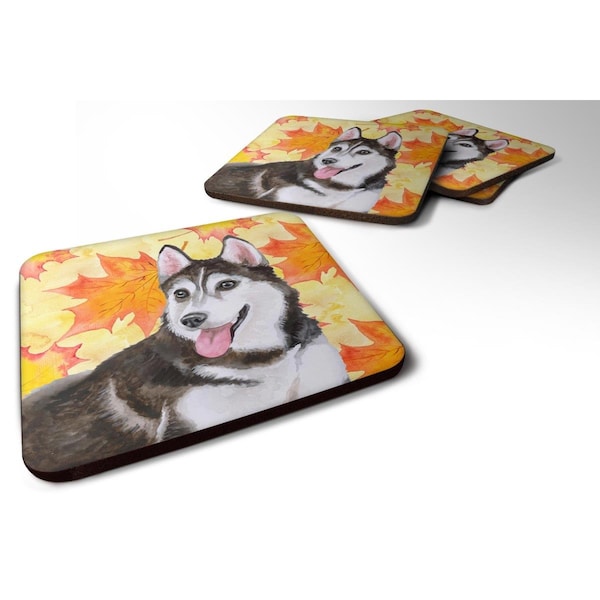Carolines Treasures Siberian Husky No. 2 Fall Foam Coaster, Set of 4 - BB9973FC