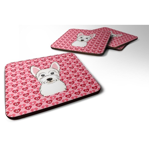 Carolines Treasures Westie Hearts Foam Coasters - Set of 4 - BB5296FC