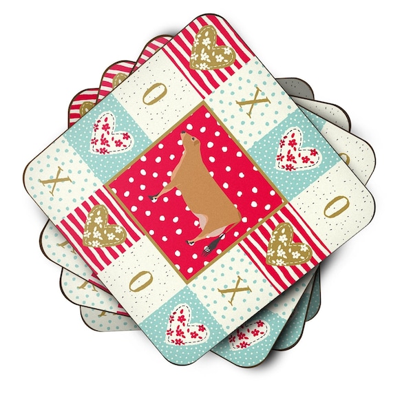Carolines Treasures 3.5 x 3.5 in. Jersey Cow Love Foam Coaster - CK5256FC