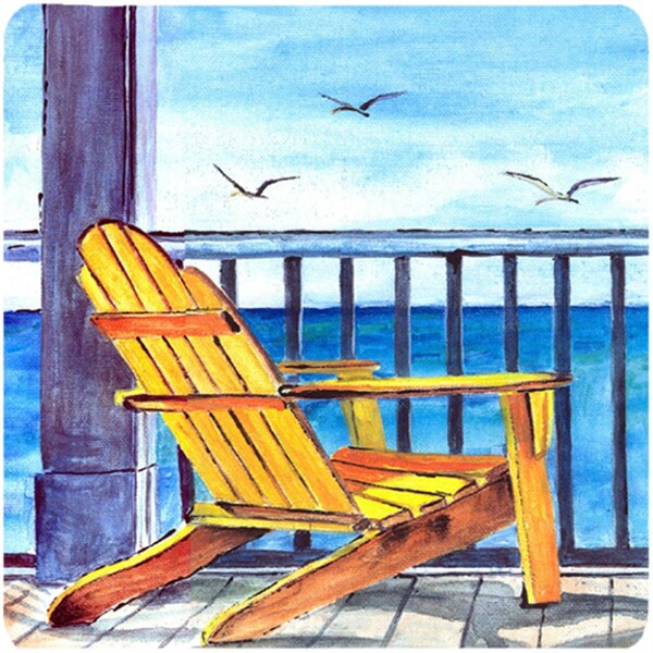 Carolines Treasures Adirondack Chairs Foam Coasters - Set of 4- 3.5 x 3.5 In. - 8085-1FC