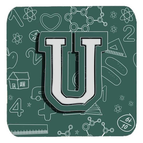Carolines Treasures Letter U Back To School Initial Foam Coasters- Set of 4 - CJ2010-UFC