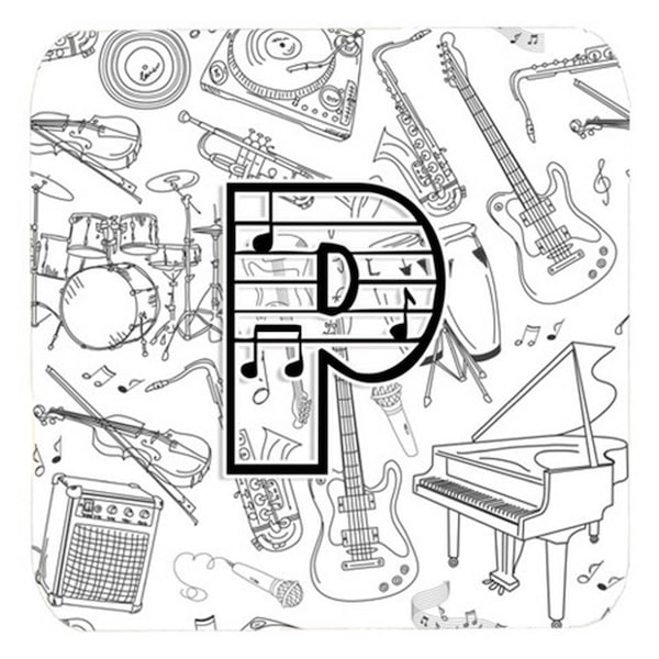 Carolines Treasures Letter P Musical Note Letters Foam Coasters- Set of 4 - CJ2007-PFC